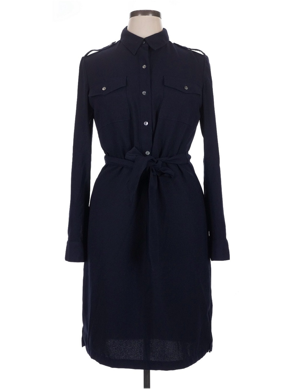 Talbots Women’s Utility Tie Waist Dress Navy Blue 14 EUC